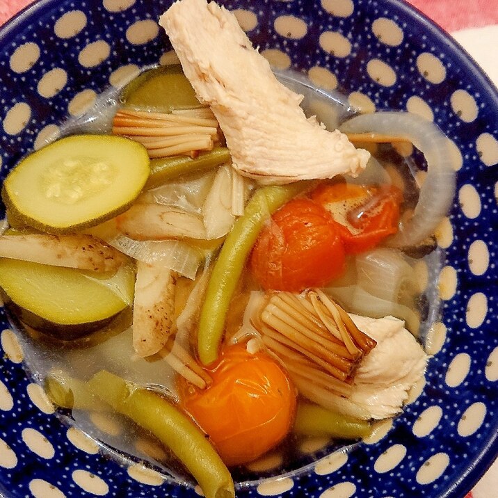 タッカンマリ風⭐鶏むね肉で美味しいスープ